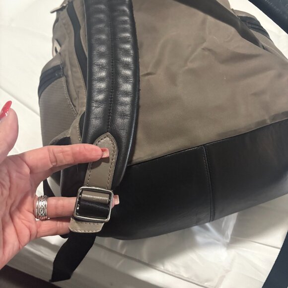 Coach All Terrain Trek Perforated Leather Canvas Unisex Backpack - Picture 9 of 17